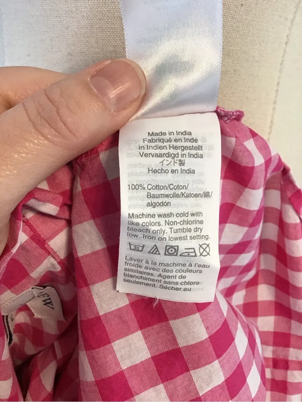 J. CREW Women's Hot Pink & White Gingham Check Button-Down Shirt XL